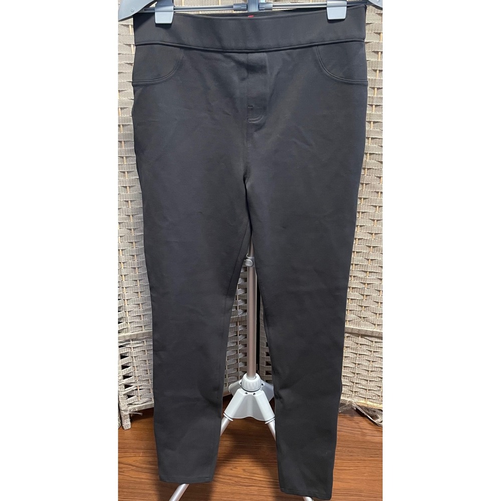 Spanx Ponte Dark Gray Pant Slim Skinny Pull On Trousers XL Tall